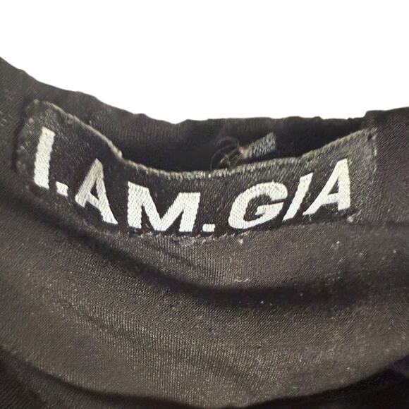 I.AM.GIA Black Ruched Waist High Rise Flare Straight Leg Legging Pants Size XL - Picture 6 of 9